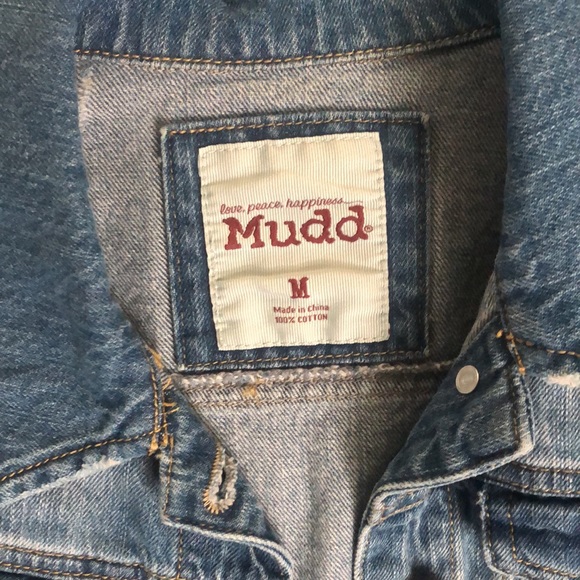 Mudd Distressed Denim Jean Jacket (Juniors M) - Picture 2 of 5